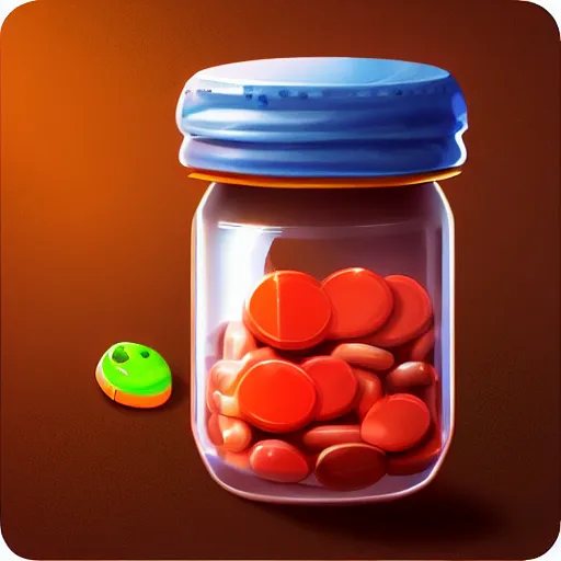 Prompt: jar of candy app icon, cgsociety, artstation, 2 0 1 1