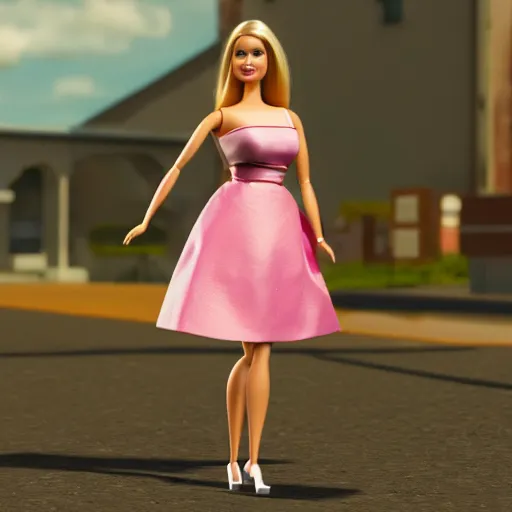 Image similar to fat and middle aged barbie, octane renderer