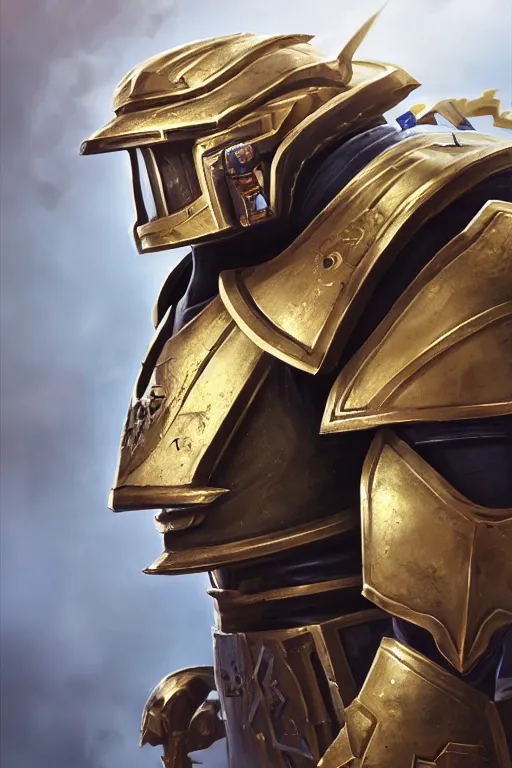 Image similar to armor portrait heros warhammer 4 0 k horus heresy fanart - the primarchs emperor by johannes helgeson animated with vfx concept artist & illustrator global illumination ray tracing hdr fanart arstation zbrush central hardmesh 8 k octane renderer comics stylized