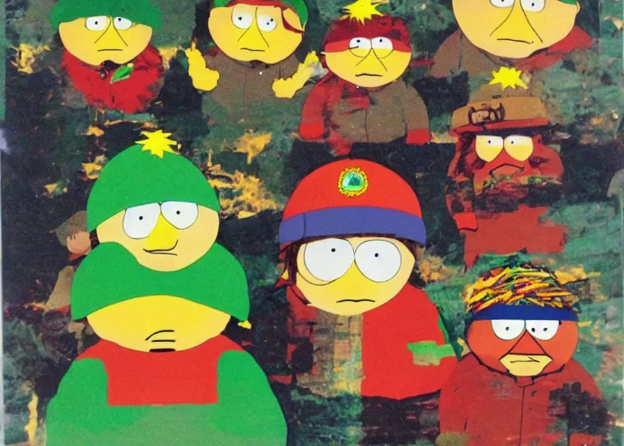 Prompt: cartman from south park is a rasta man collage