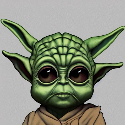 Image similar to Baby Yoda as a gangster, made by Randy Bishop, trending on artstation, 8k, hyperdetalied,