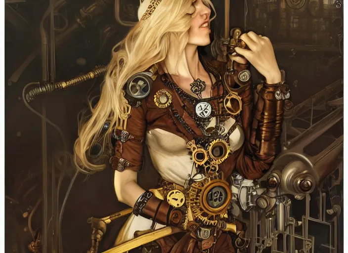 Image similar to woman model, steampunk!!! and modern, in a wallmart!!!!!!!!!!!!, top view, rgb, backlit, elegant, highly detailed, digital painting, artstation, concept art, smooth, sharp focus, illustration, art by krenz cushart and artem demura and alphonse mucha