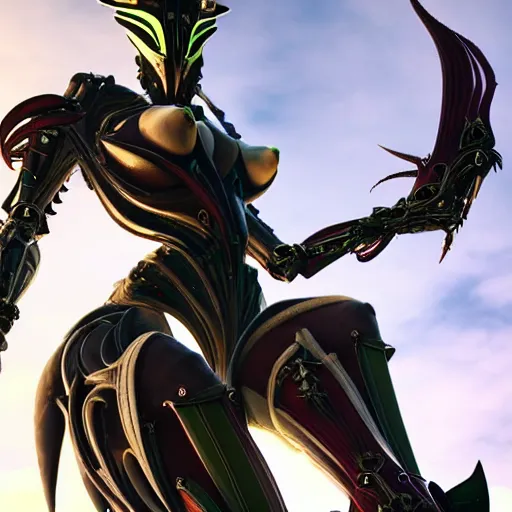 Image similar to highly detailed giantess shot, worms eye view, looking up at a giant 500 foot tall beautiful stunning saryn prime female warframe, as a stunning anthropomorphic robot female dragon, looming over you, walking toward you, detailed warframe legs towering over you, camera looking up, posing elegantly over you, sleek sharp claws, detailed robot dragon feet about to step on you, intimidating, proportionally accurate, two arms, two legs, camera close to the legs and feet, giantess shot, warframe fanart, ground view shot, cinematic low shot, high quality, captura, realistic, professional digital art, high end digital art, furry art, macro art, giantess art, anthro art, DeviantArt, artstation, Furaffinity, 3D realism, 8k HD octane render, epic lighting, depth of field