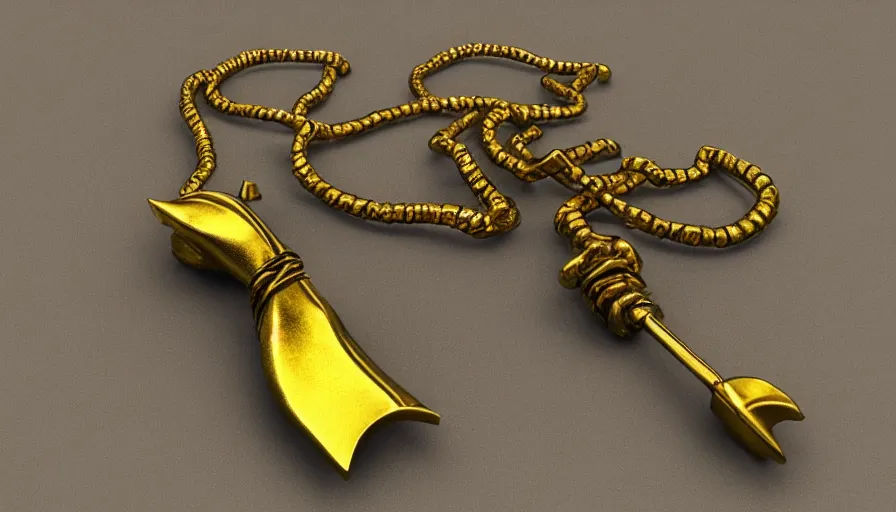 Image similar to viking amulet made from gold, spikes, photorealistic render