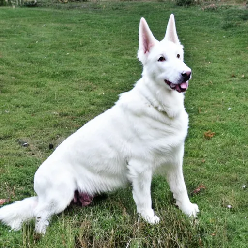 Image similar to white swiss shepherd, realistic, highly detailed