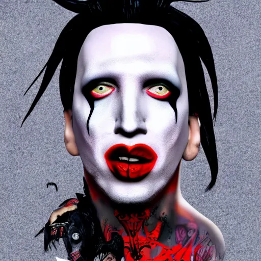 Image similar to marilyn manson as medusa