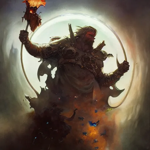 Prompt: A mixed media painting of god Aether, detailed face and body, dungeons and dragons, magic the gathering, by Mateusz Ozminski, Alejandro Olmedo art, Diego Gisbert Llorens, Greg Rutkowski, Frank Frazetta, Boris Vallejo, amazing detail, low angle, post-processing,masterpiece, cinematic, dramatic, dramatic lighting, sharp focus