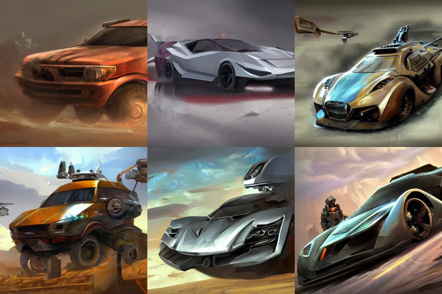Prompt: a concept art of a vehicle, fresco secco paintings, artstation