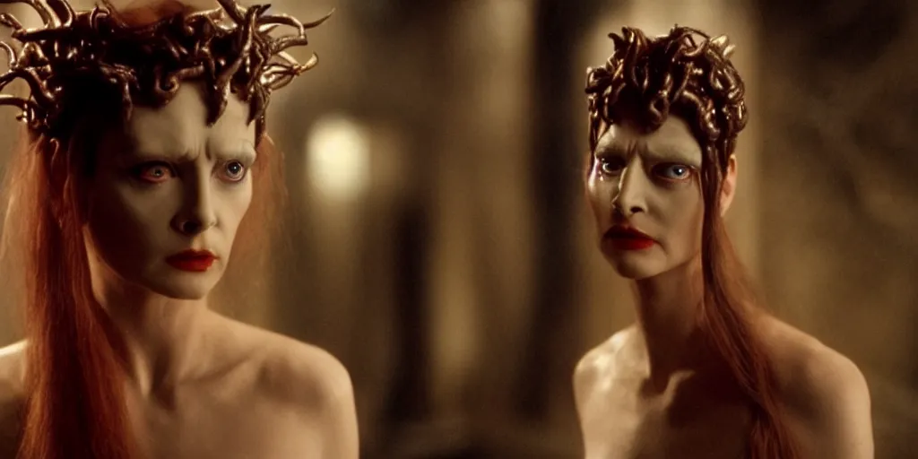 Image similar to medusa as a replicant, movie still