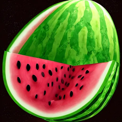 Image similar to inside out watermelon, matte painting trending on artstation