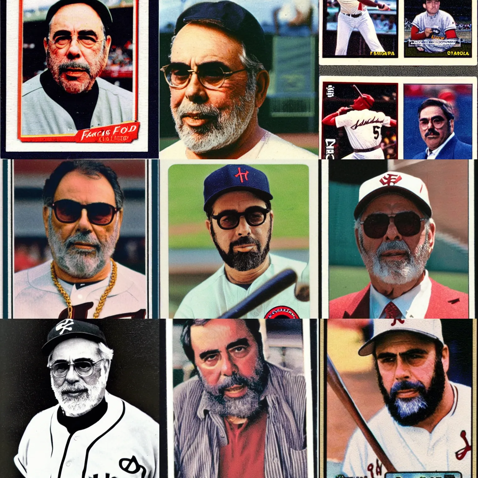 Prompt: a baseball card of francis ford coppola