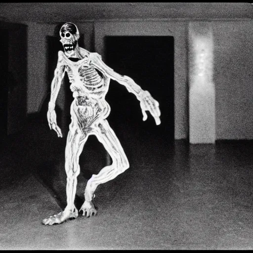 Image similar to real life irradiated walking zombie 1950s black and white award winning photo highly detailed, highly in focus, highly life-like Arriflex 35 II, by stanley kubrick