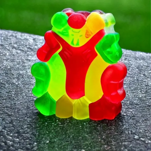 Prompt: gravestone made of gummy bear