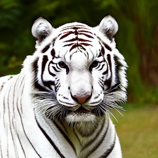 Prompt: a real white tiger