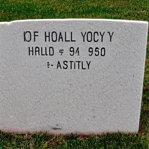 Prompt: tombstone of hall yockey, born april 1 st 1 9 2 5 died september 2 2 nd 1 9 6 4