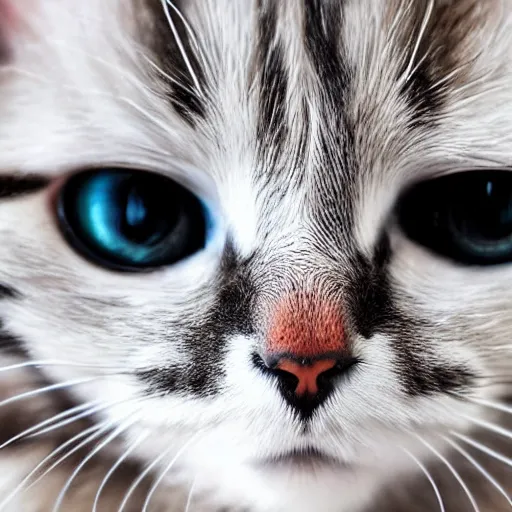 Prompt: an extreme close-up of a cat