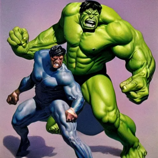 Prompt: incredible hulk by boris vallejo