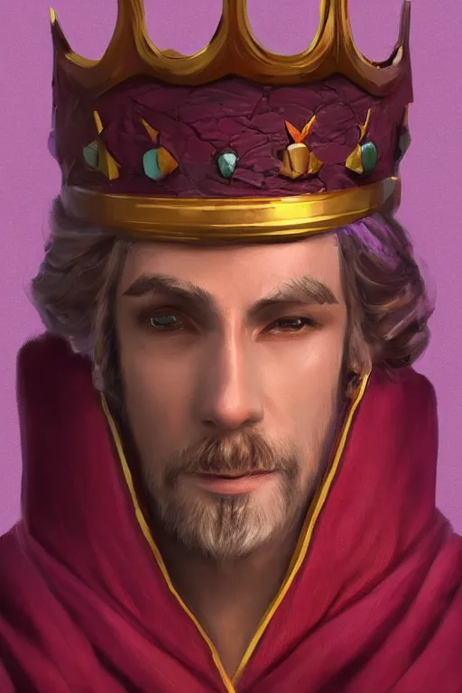 Image similar to king with a purple and scarlet robe, artstation