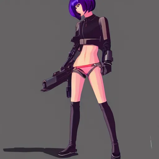 Prompt: Jisoo is Major Motoko Kusanagi by Ilya Kuvshinov