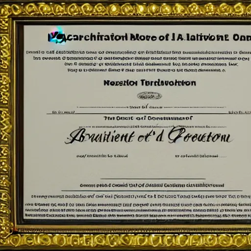 Prompt: a certificate of achievement which certifies that preston is better than a lesbian