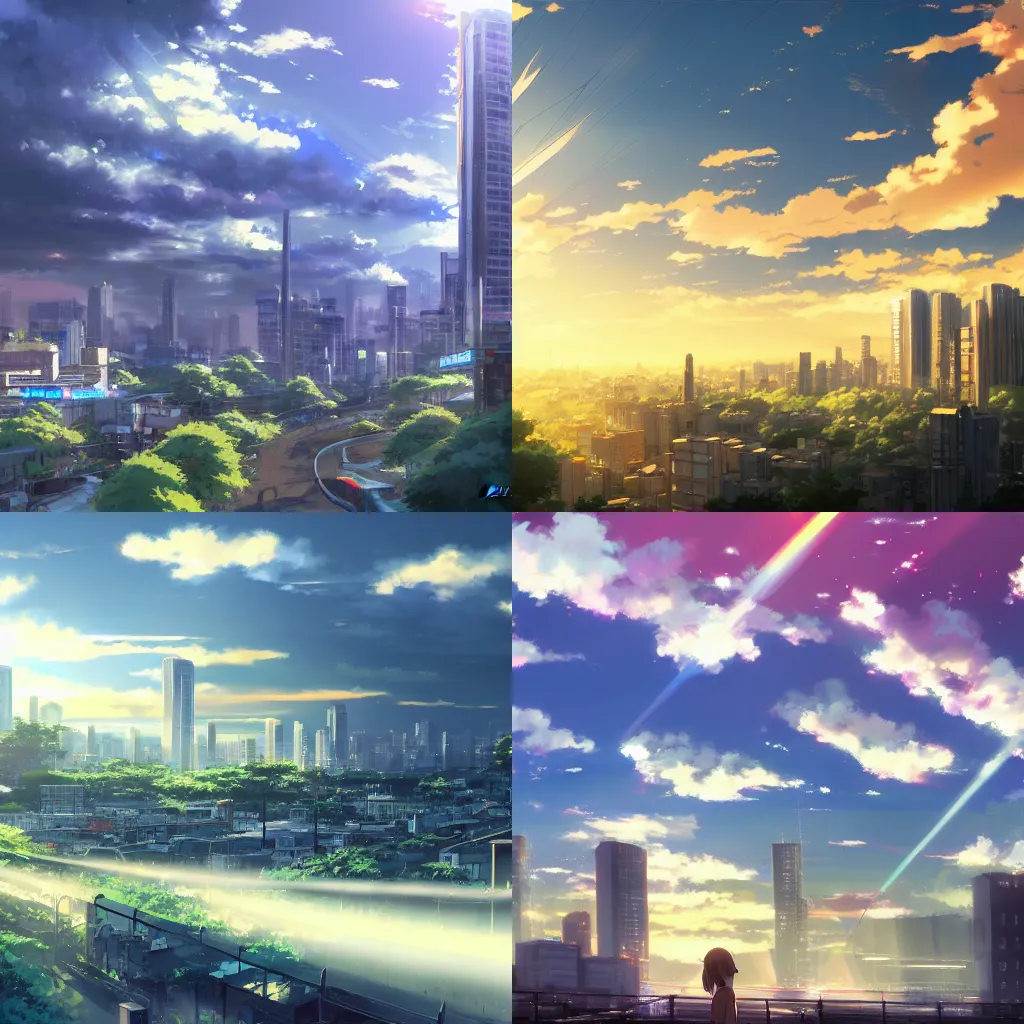 Anime cityscape, night, buildings, balcony, stars, scenery, Anime, HD  wallpaper | Peakpx