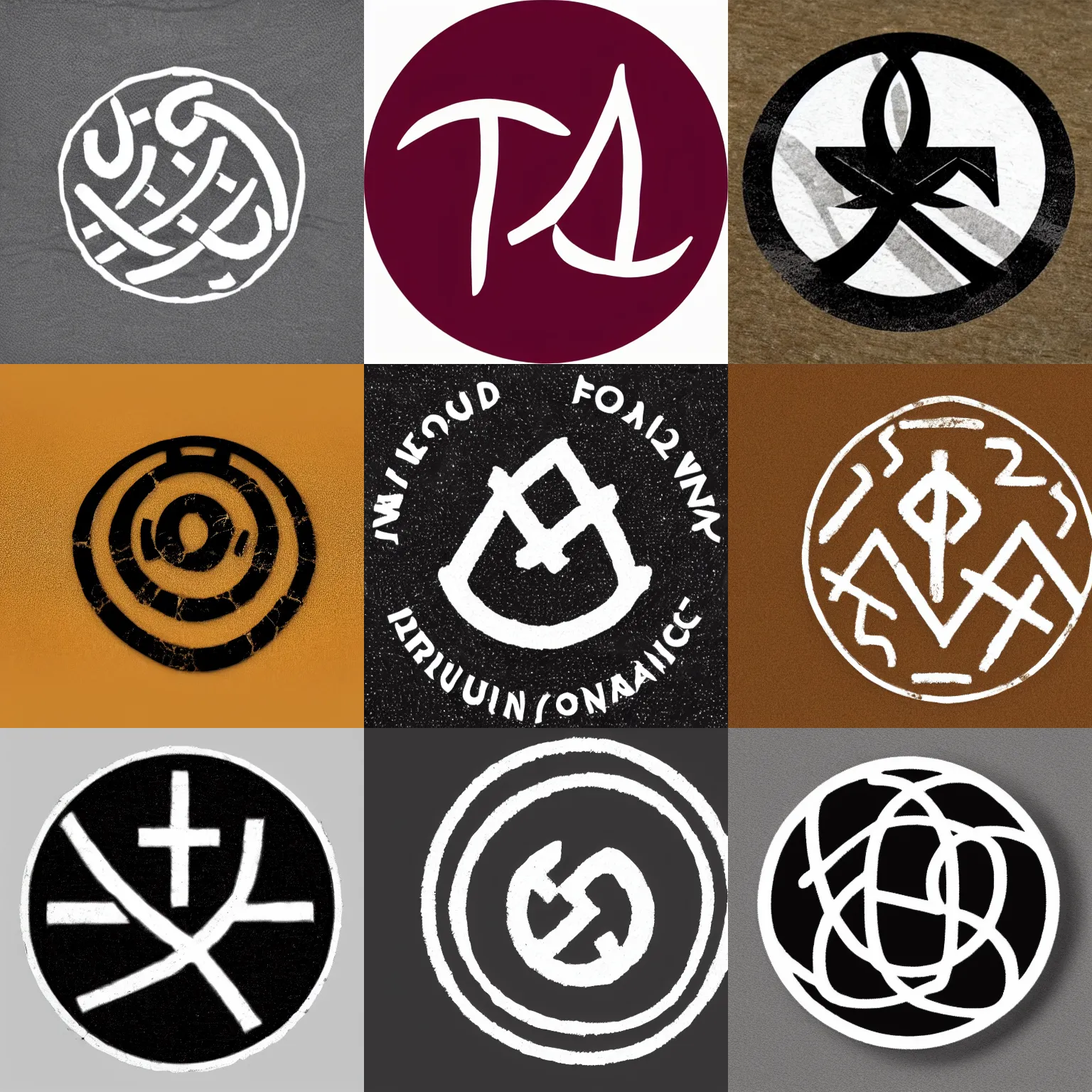 Prompt: logo icelandic runes circle