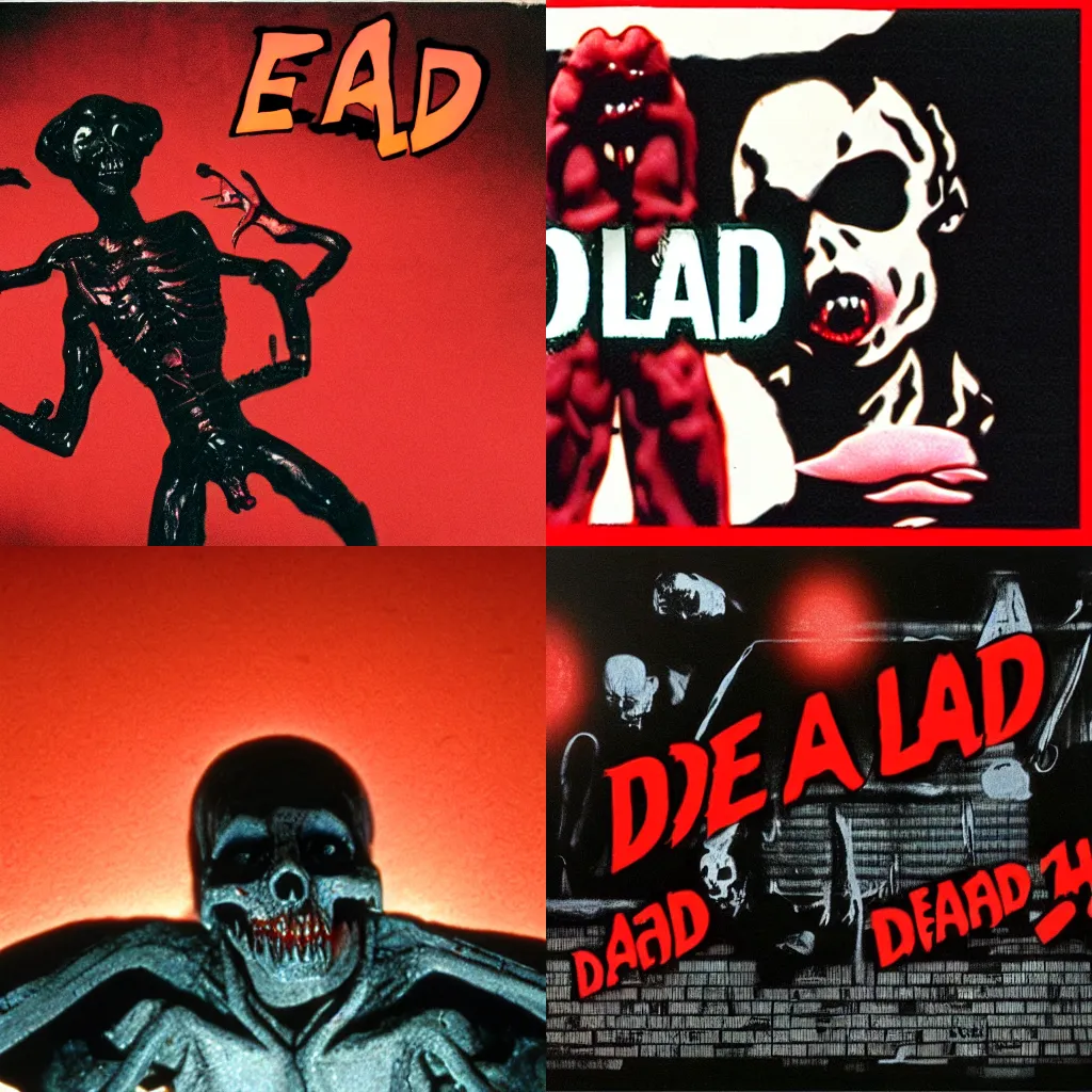 Prompt: dead alive (1992), red, cinematic, horror, black background, claymation