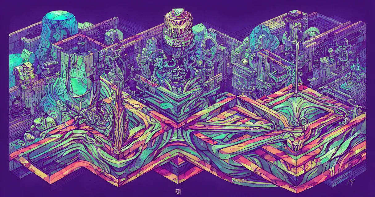 Image similar to arcane twisted turn of fate abstraction, centered award winning ink pen illustration, isometric abstract illustration by dan mumford, edited by craola, technical drawing by beeple and tooth wu, tiny details by artgerm and watercolor girl, symmetrically isometrically centered