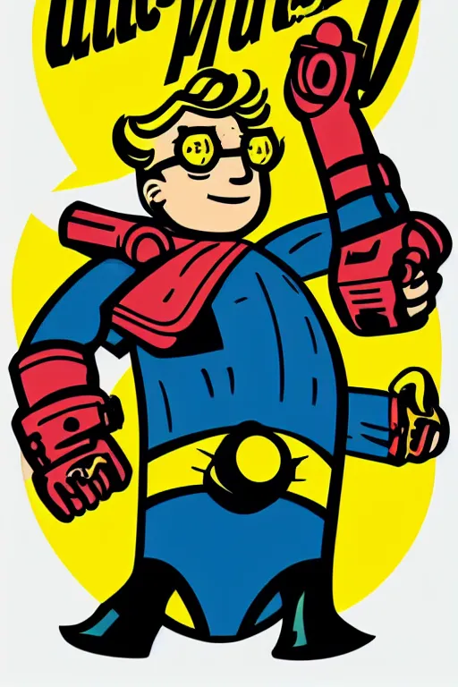 Image similar to fallout 7 6 retro futurist illustration art by butcher billy, sticker, colorful, illustration, highly detailed, simple, smooth and clean vector curves, no jagged lines, vector art, smooth andy warhol style