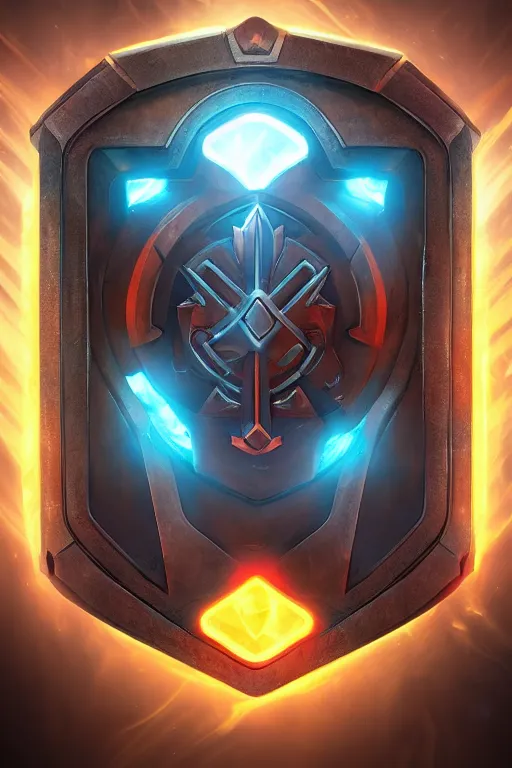 Image similar to shield fantasy epic legends game icon stylized digital illustration radiating a glowing aura global illumination ray tracing hdr fanart arstation by ian pesty and katarzyna da „ bek - chmiel