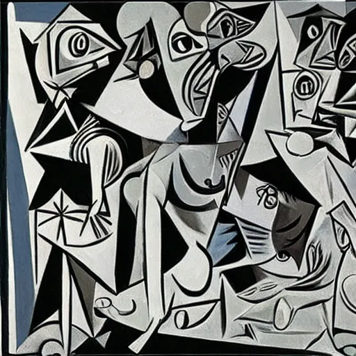 Prompt: guernica, by pablo picasso