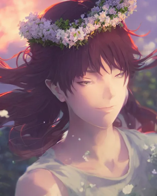 Prompt: goddess of flowers, full shot, perfectly shaded body, atmospheric lighting, detailed face, by makoto shinkai, stanley artgerm lau, wlop, rossdraws
