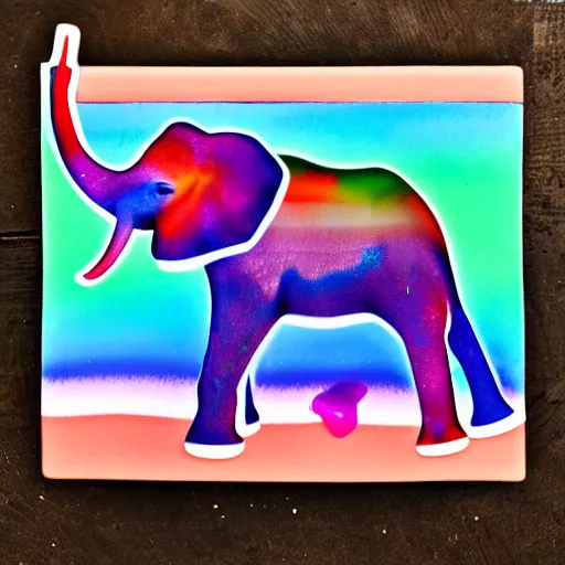Prompt: elephant made of rainbow gelatinous fleshy blobs, in the style of a ceramic masterpiece