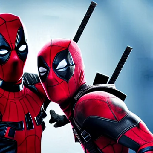 Image similar to Deadpool and Spider-Man together 4K quality