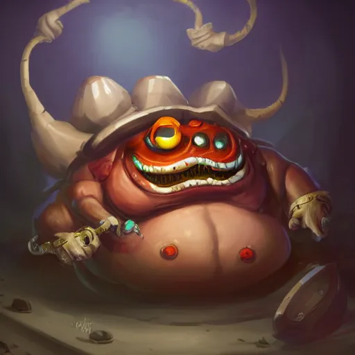 Image similar to a combination of tahm kench and miss fortune, character design, top on artstation, 4 k