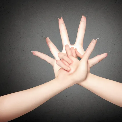 Prompt: picture of realistic human hands, white background