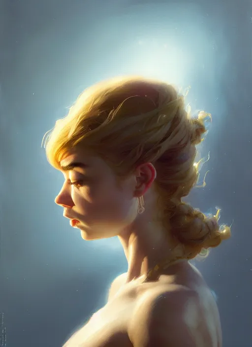 Prompt: side portrait, imogen poots, paladin, gloomhaven, organic painting, hard edges, luminescent, by greg manchess, huang guangjian, gil elvgren, sachin teng, greg rutkowski, jesper ejsing, rhads, ilya kuvshinov, cushart krenz