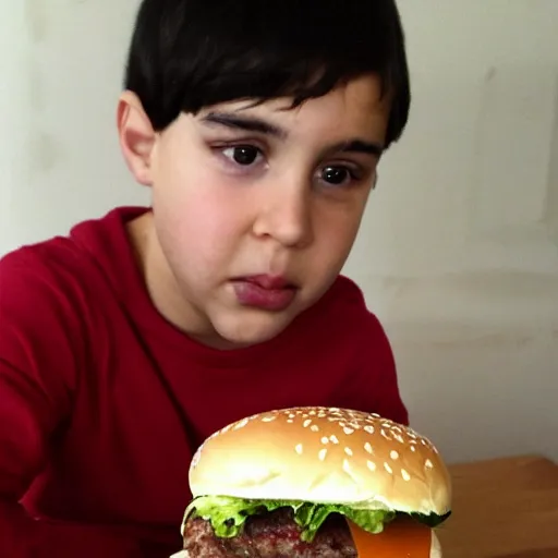 Image similar to ilham aliev eats cheesburger