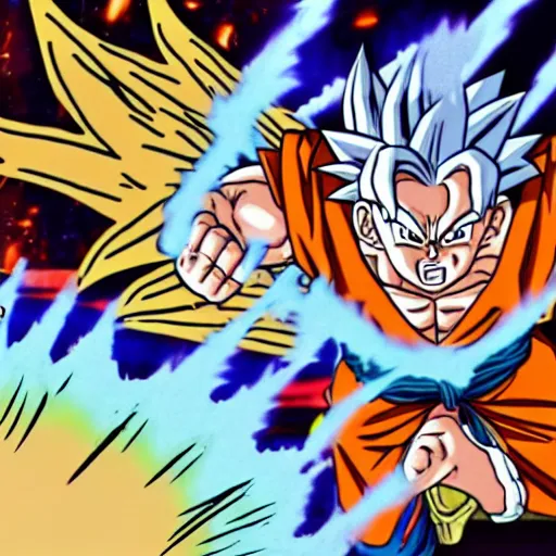 Image similar to rick sanchez fighting goku