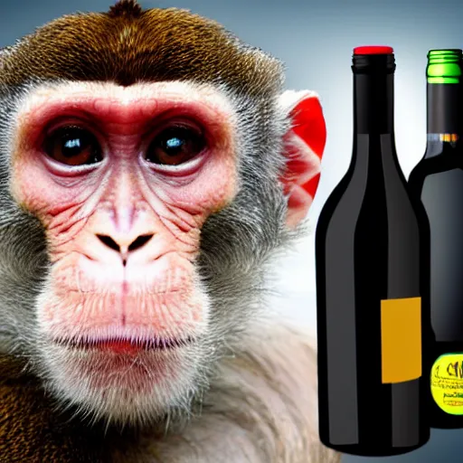 Monkey holding wine discount bottle