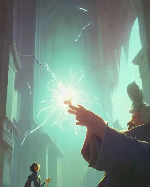 Image similar to highly detailed vfx portrait of beppe grillo casting a light spell, unreal engine, greg rutkowski, loish, rhads, beeple, makoto shinkai and lois van baarle, ilya kuvshinov, rossdraws, tom bagshaw, alphonse mucha, global illumination, detailed and intricate environment