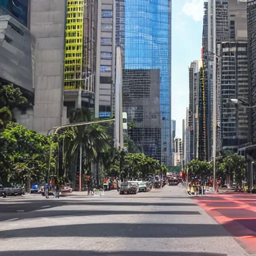 Image similar to avenida paulista pedestrian friendly, boulevard, walkable street