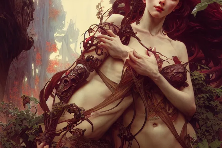 Image similar to ultra realistic, tzimisce, flesh, metamorphosis, vampire, sabbat, intricate details, eerie, highly detailed, octane render, 8 k, art by artgerm and alphonse mucha and greg rutkowski