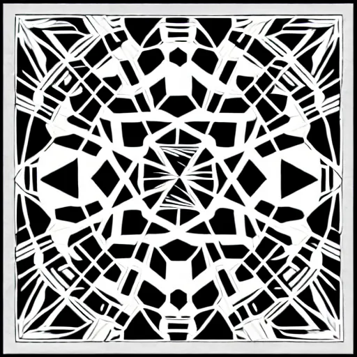 Image similar to symmetrical pattern ; black and white ; golden ratio ; holy geometry ; geometrical ; complex