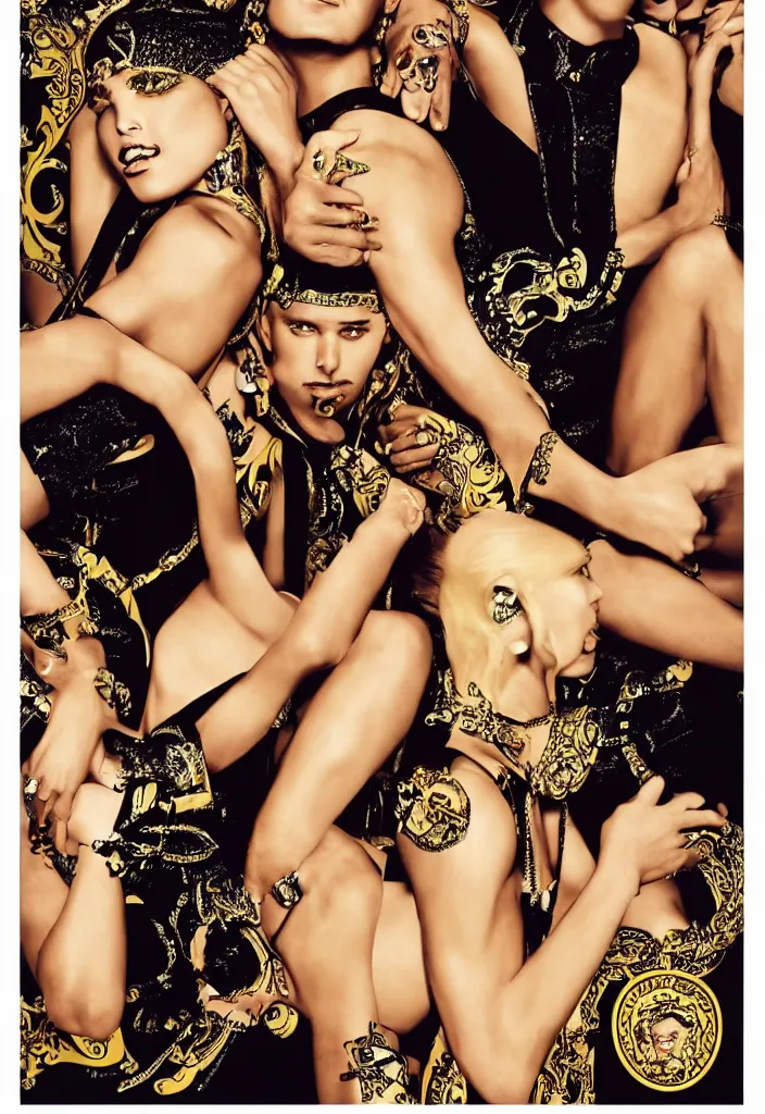 Prompt: Versace advertising campaign poster