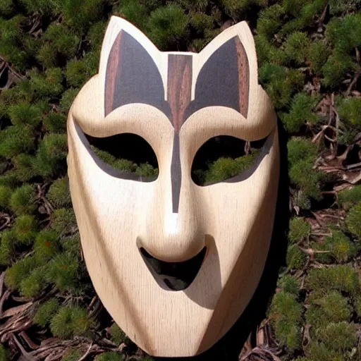 Image similar to beautiful kitsune wooden mask