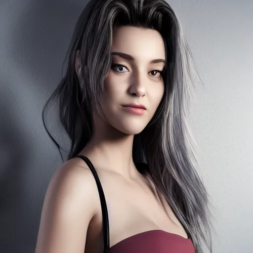 Image similar to beautiful young woman model octane render