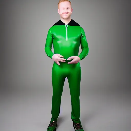 Image similar to paymoneywubby wearing full body green - screen suit, professional portrait photography