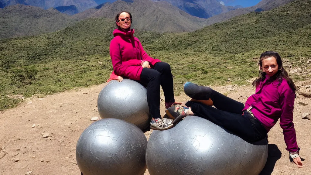 Image similar to sitting on a ball in the middle of the andes, i am a freak of nature,