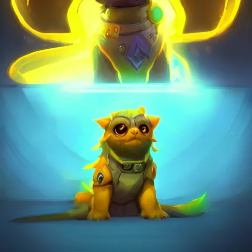 Prompt: a super cute glowing pet, yellow theme, bright art masterpiece artstation. 8 k, sharp high quality artwork in style of jose daniel cabrera pena and greg rutkowski, concept art by tooth wu, blizzard warcraft artwork, hearthstone card game artwork, cute pet